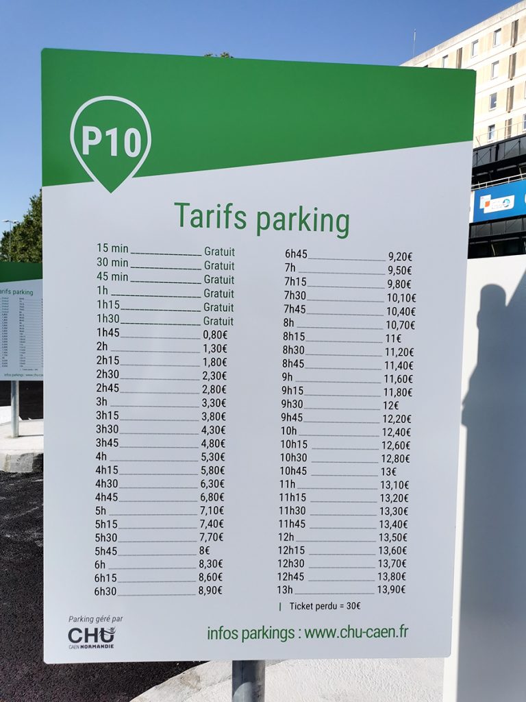 Tarif du parking visiteurs