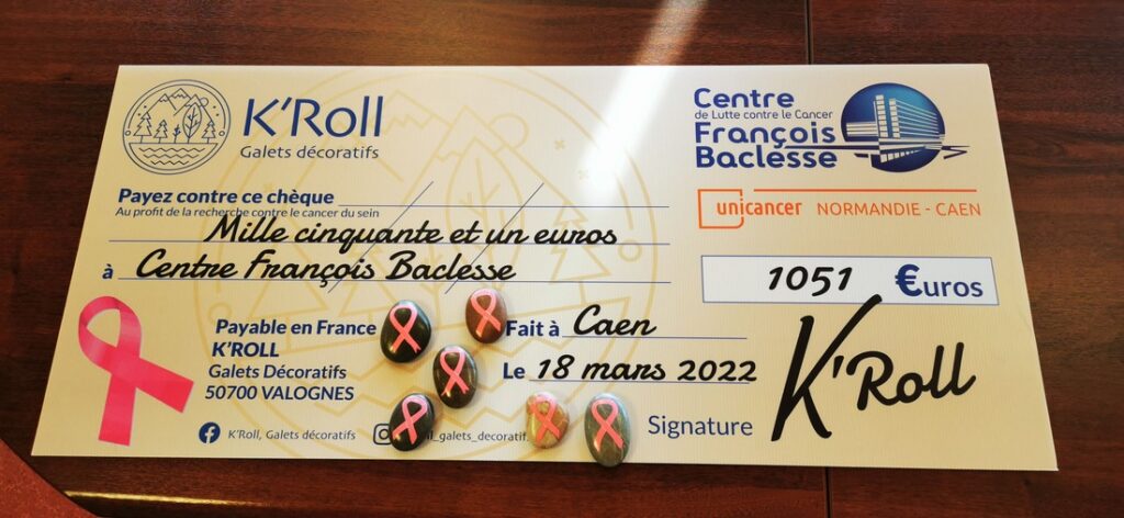 Chèque de 1051 € de K'Roll à Baclesse