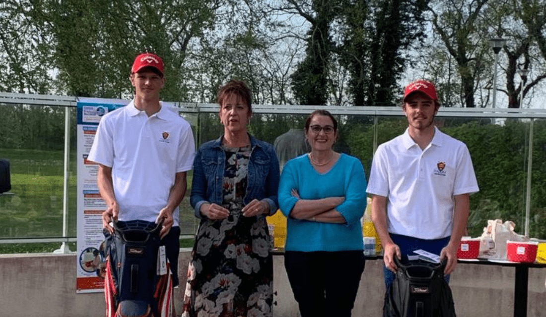 Isabelle Le Flem, Marielle Renou et deux joueurs de golf au Trophée Baclesse 2022