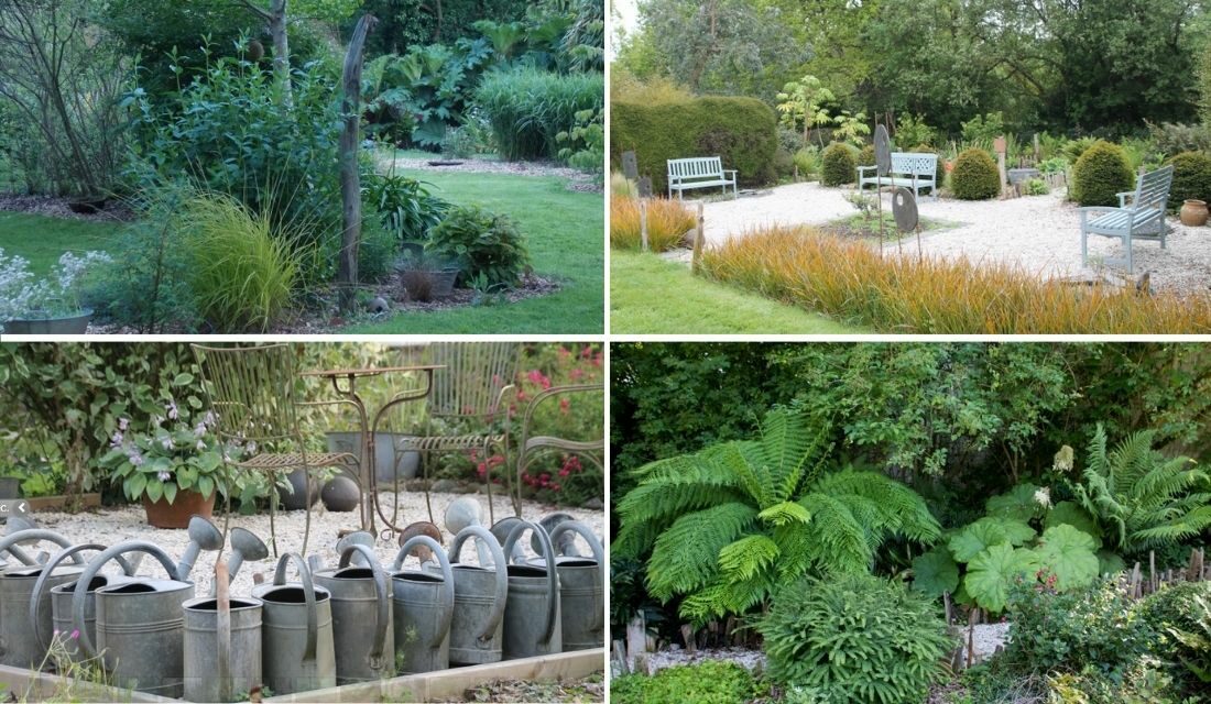 4 photos du jardin de la poterie 