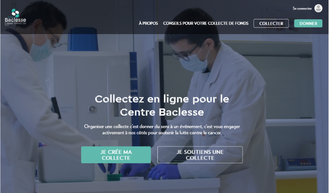 Visuel de la plateforme de collecte en ligne de Baclesse