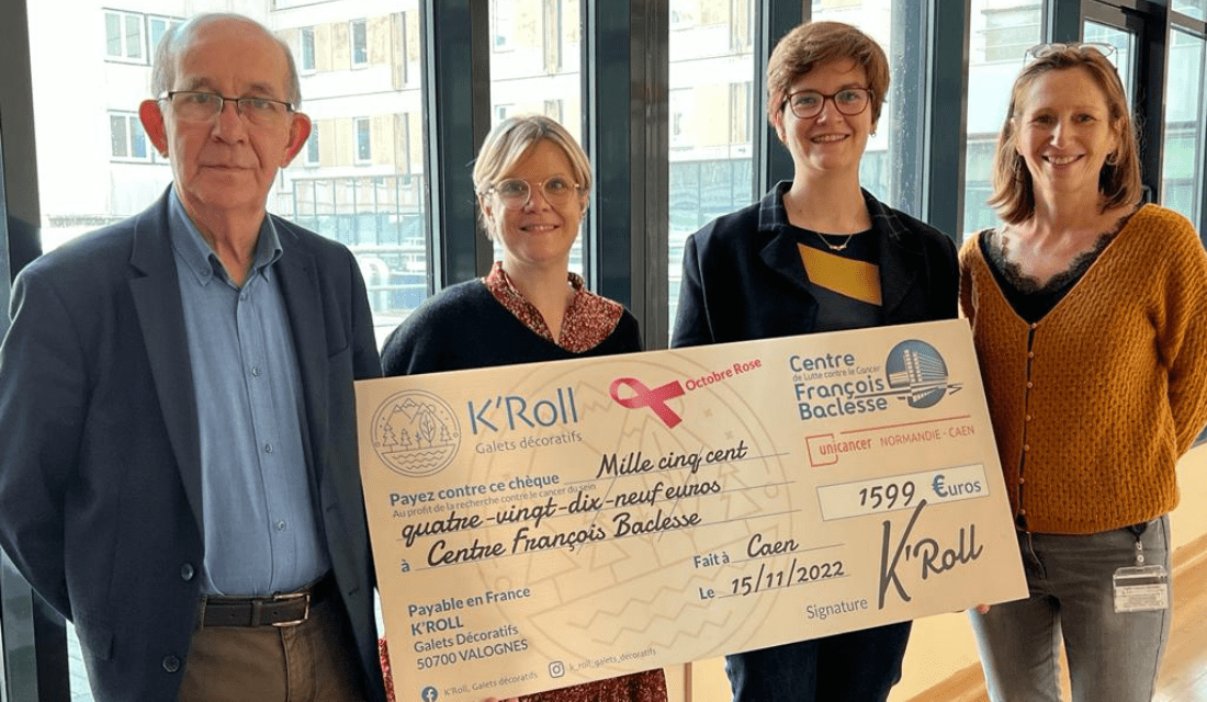 K'Roll remet un chèque de don au Centre Baclesse
