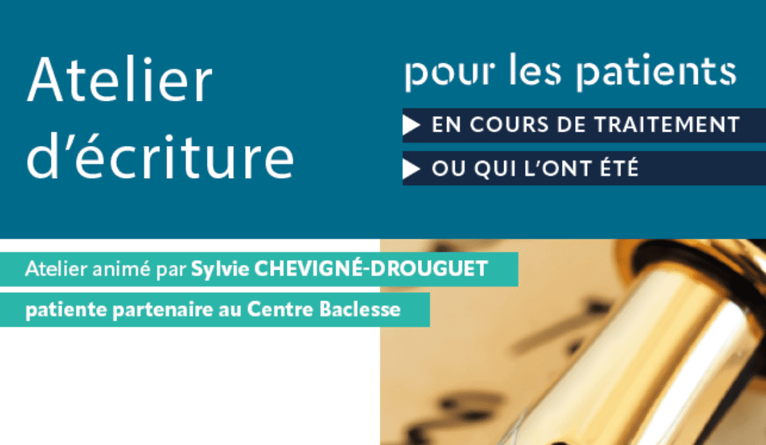 Affiche pour l'atelier d'écriture pour les patients du Centre Baclesse