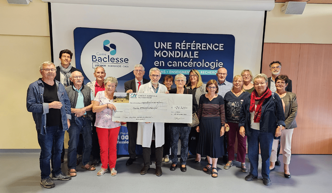 Les tulipes d'Evrecy remettent un chèque au Centre François Baclesse de Caen