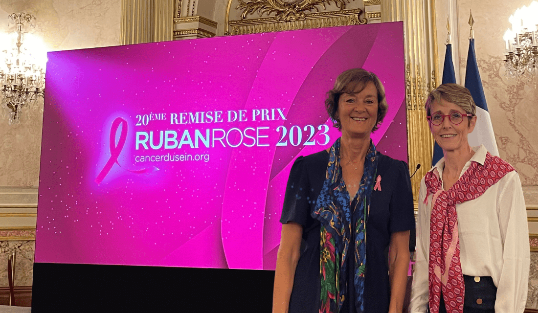 Pr Florence JOLY et Virginie PREVOST, professionnels du Centre Baclesse de Caen, à la Remise de Prix Ruban Rose 2023