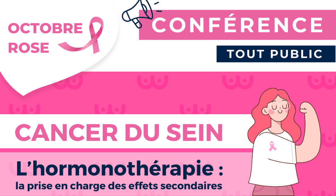 Affiche conférence cancer du sein et hormonothérapie au Centre François Baclesse de Caen