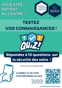 Quiz patient Semaine sécurité des soins 2023