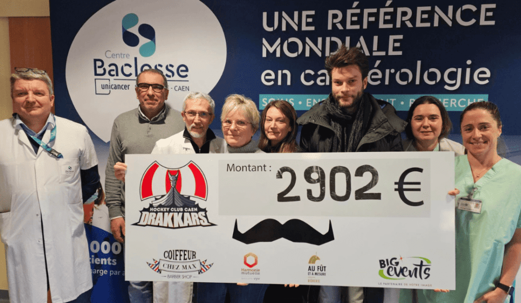 Remise de don des Drakkars de Caen au Centre Baclesse pour Movember