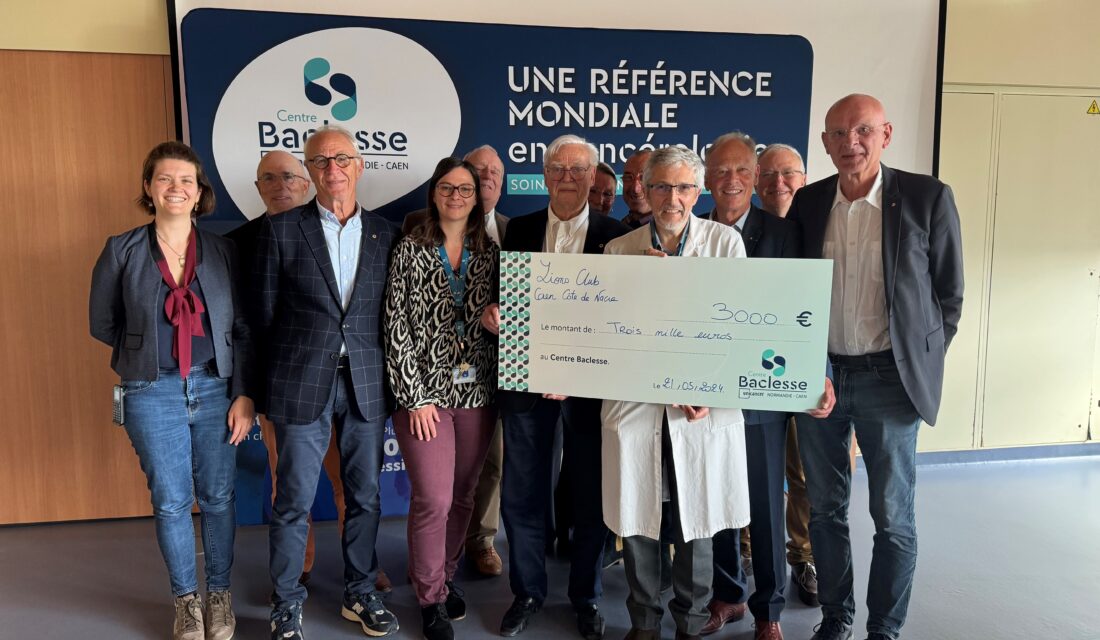 Le Lions Club de Caen Côte de Nacre remet 3000 € à l'équipe de recherche BioTICLA du Centre BAclesse- Caen