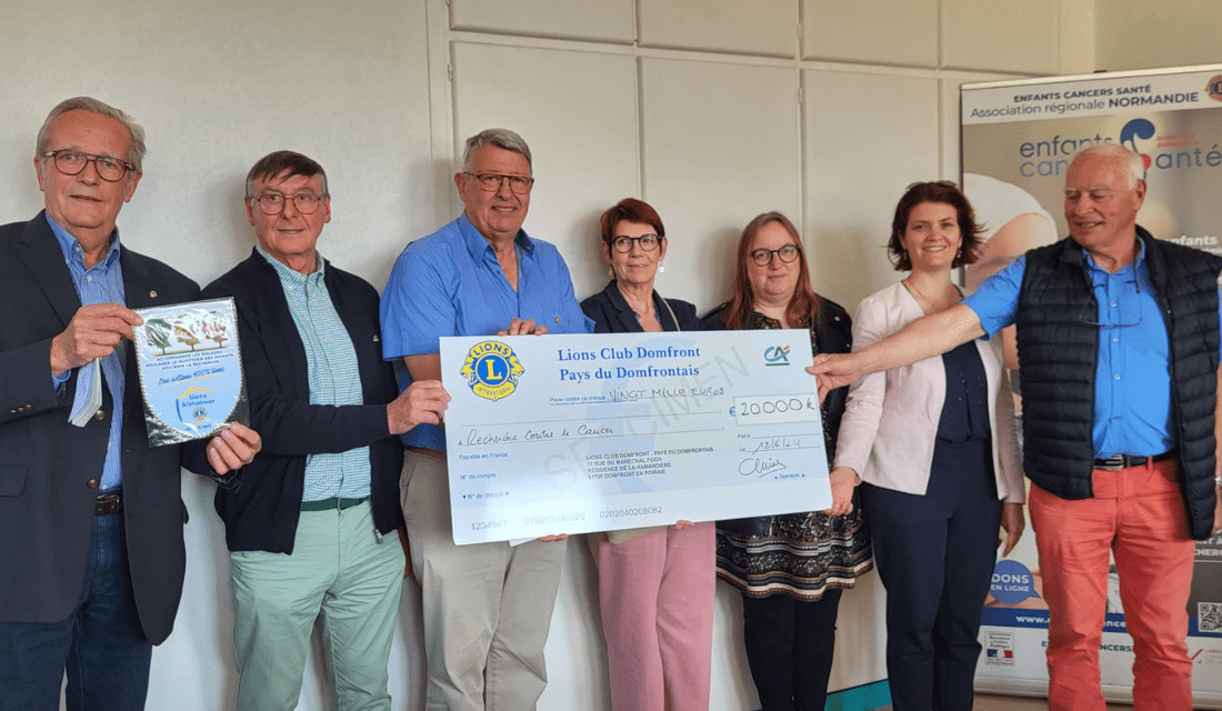 Le Lions Club de Domfront remet 10 000 € au Centre Baclesse de Caen pour soutenir la recherche contre le cancer