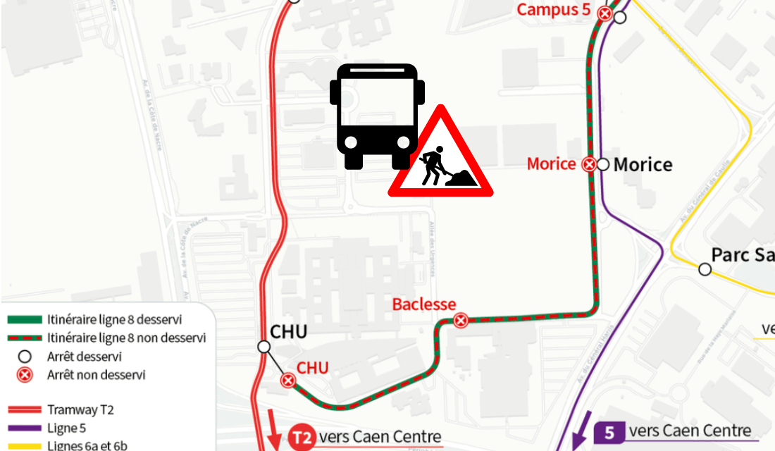 Plan travaux ligne bus 8