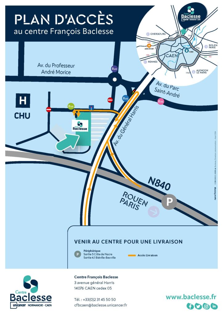 Plan d'accès au Centre pour les livreurs à partir du 19 août 2024.