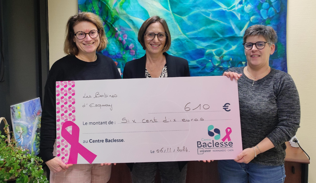 L'association Les Bobines d'Esquay remet 610 € au Centre Baclesse de Caen