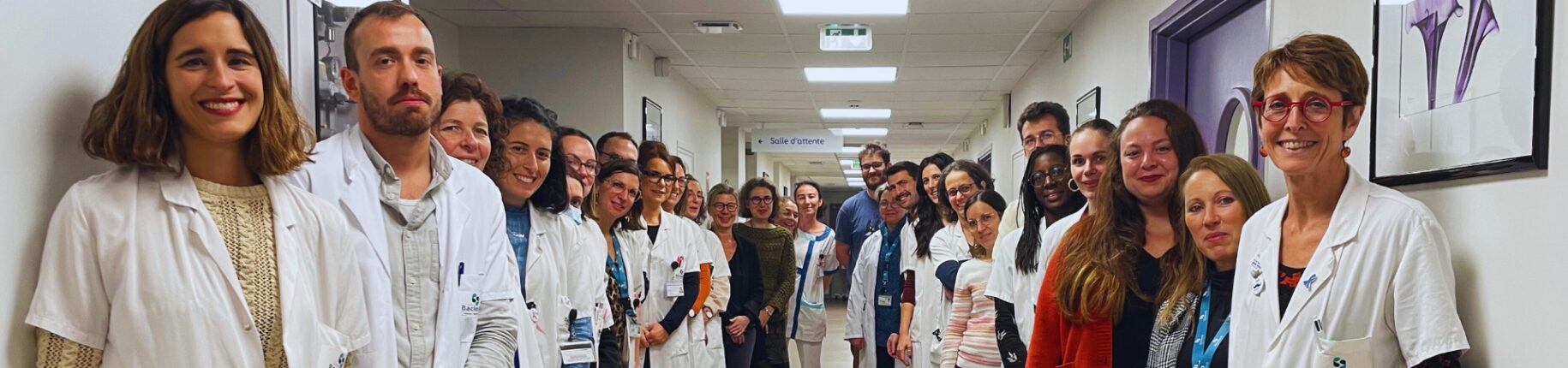 Photo équipe de Recherche clinique Centre Baclesse. Pr Florence JOLY. DR Mélanie DOS SANTOS.