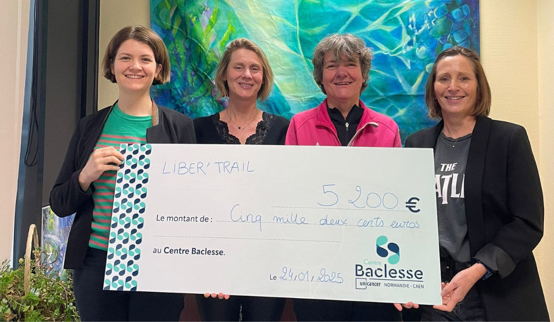 l'association Liber'Trail remet un don de 5200 € au Centre Baclesse.
