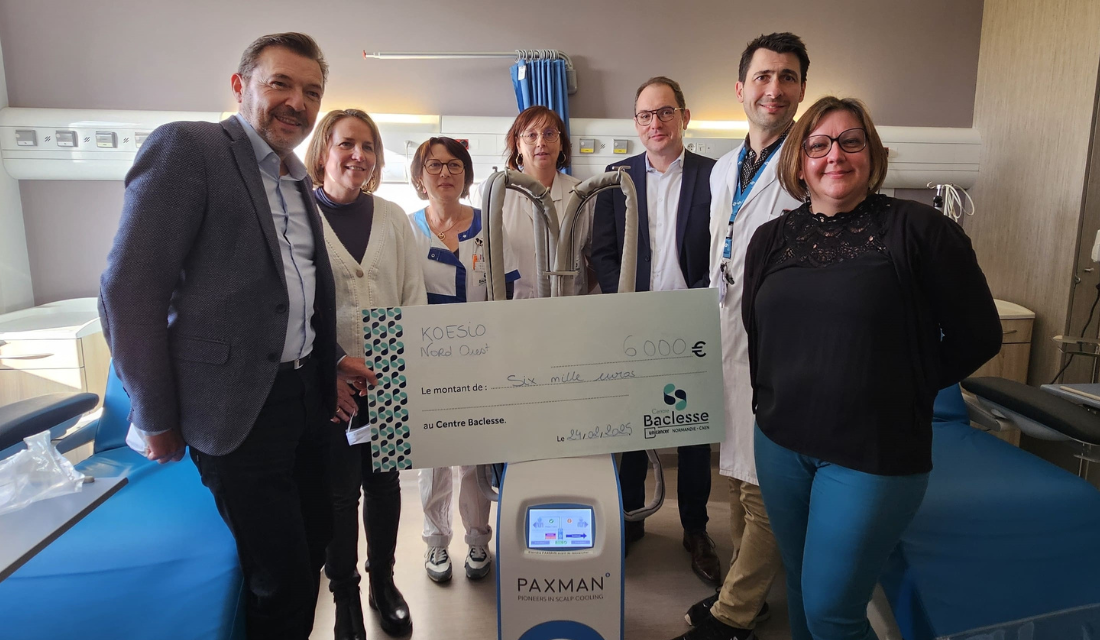 La Fondation KOESIO remet 6 000 € pour financer les casques réfrigérants.