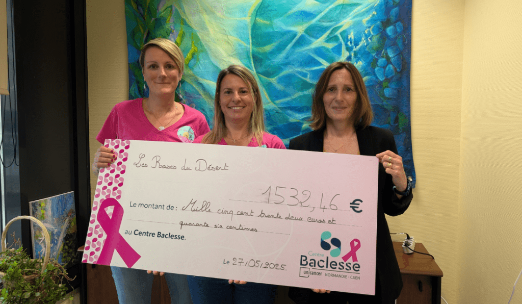 Les Roses du Désert remet 1532 euros pour la recherche et le confort des patients du Centre Baclesse de Caen