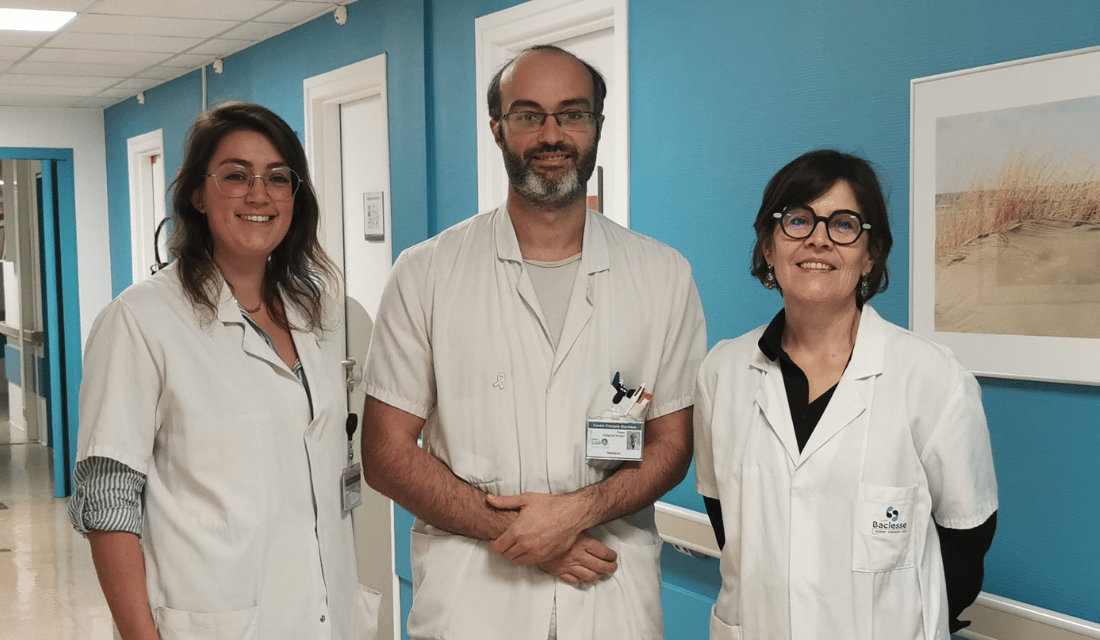 Equipe Parcours Tabac. Flavue DEMEUDE, Dr PIerre DEMONTROND et Sandrine ROUSSEAUX.