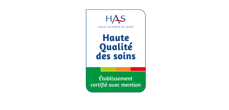 logo de certification haute qualité des soins avec mention HAS