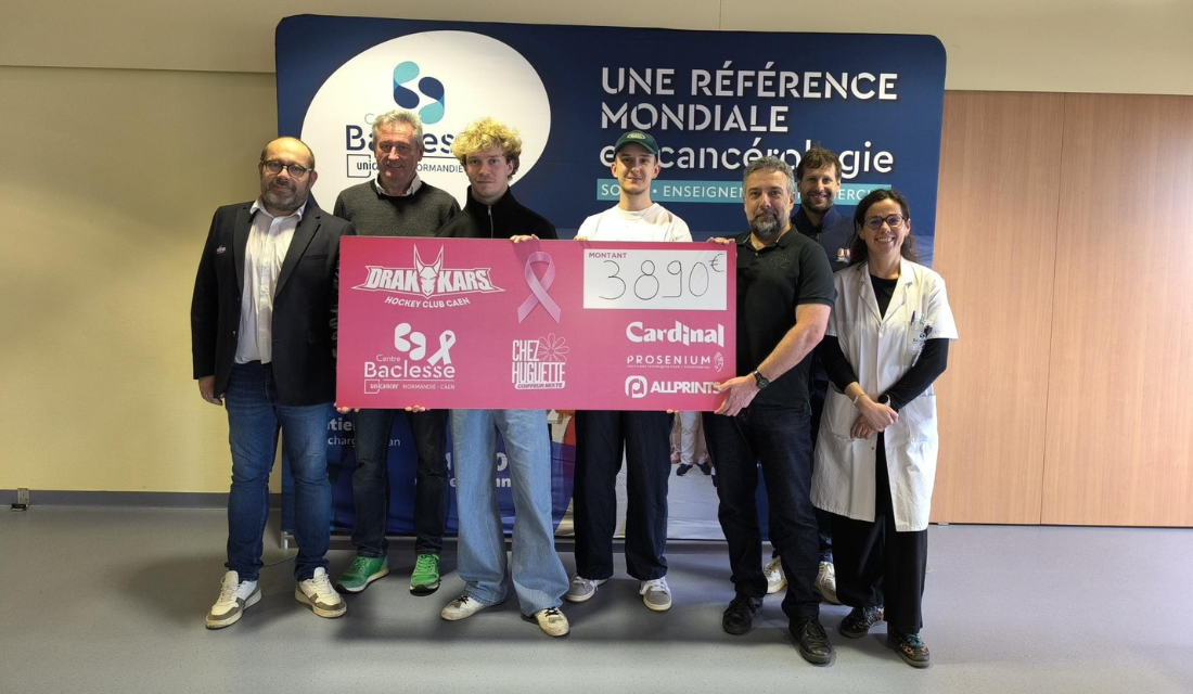 le Hockey club les Drakkars de Caen soutient le Centre Baclesse avec un don de 7898 €