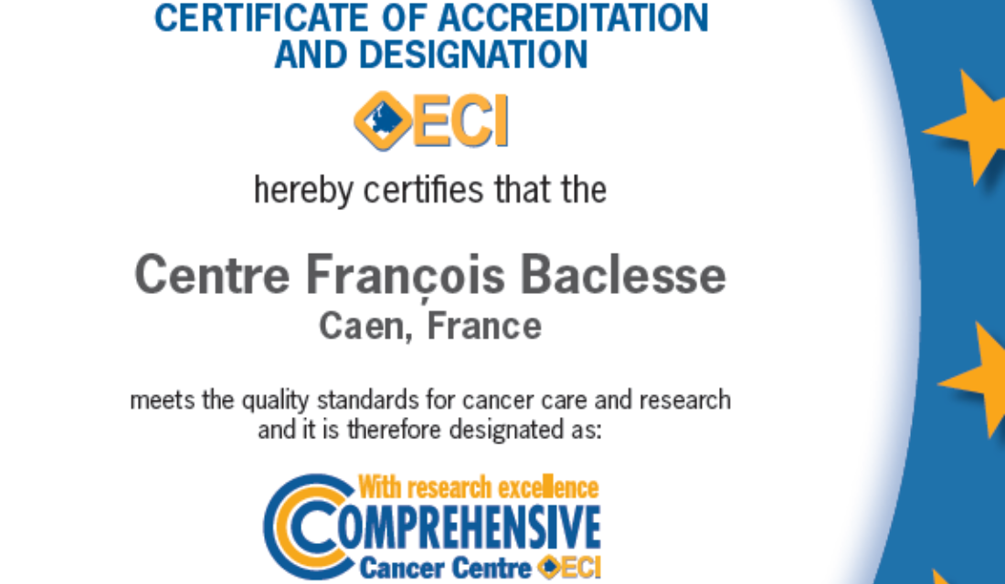Certificat comprehensive cancer center OECI, Centre Baclesse - Caen.